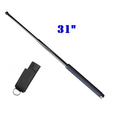DEFENSA EXTENSIBLE EN ACERO DE 31" MODELO EXTRAGRANDE EN NEGRO MANGO GOMAESPUMA