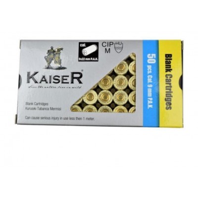 CARTUCHOS MUNICION 9 MM PAK KAISER 50 UNIDADES